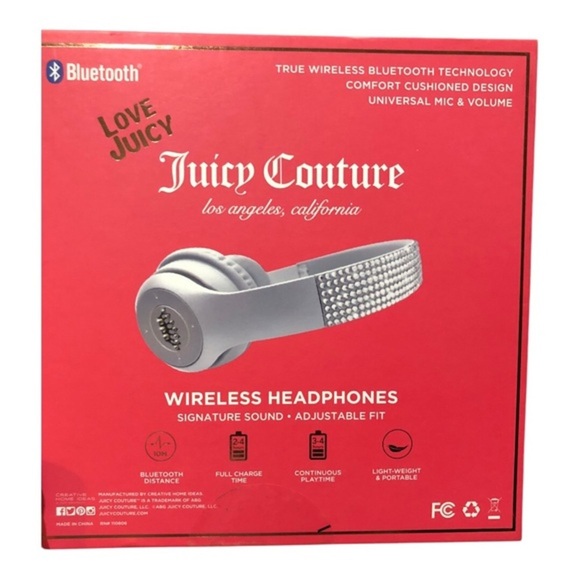 Juicy Couture love juicy white true wireless bluetooth cushioned headphones‎ new - Picture 2 of 16